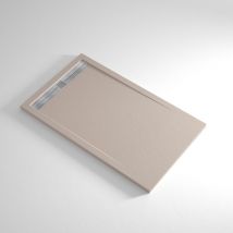 Banity - Receveur de douche Resine count Sable - 90x200 cm - Grille + Valve offerte