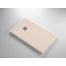 Banity - Receveur de douche Resine duc Creme - 80x110 cm - Grille + Valve offerte