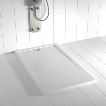Shower Online - Receveur de douche Resine flow Blanc (grille coloure)- 70x120 cm - Grille + Valve offerte