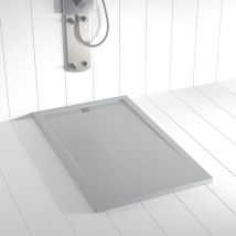 Shower Online - Receveur de douche Resine flow Gris (grille coloure)- 80x100cm - Grille + Valve offerte