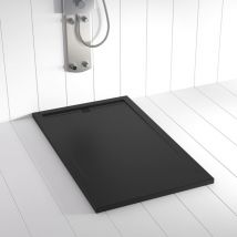 Shower Online - Receveur de douche Resine flow Noir (grille coloure)- 80x150 cm - Grille + Valve offerte