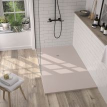 Onlybath - Receveur de douche Resine lake Sable (grille coloure) - 70x190 cm - Grille + Valve offerte