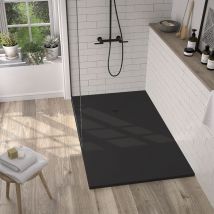 Onlybath - Receveur de douche Resine lake Noir (grille coloure) - 80x150 cm - Grille + Valve offerte