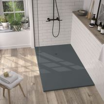Onlybath - Receveur de douche Resine lake Anthracite (grille coloure) - 90x180 cm - Grille + Valve offerte