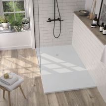Onlybath - Receveur de douche Resine lake Gris (grille coloure)- 80x190 cm - Grille + Valve offerte