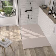 Onlybath - Receveur de douche Resine lake Sable (grille coloure) - 70x200 cm - Grille + Valve offerte