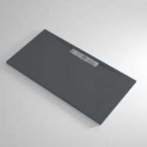 Banity - Receveur de douche Resine marquis Anthracite - 70x170 cm - Grille + Valve offerte