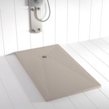Shower Online - Receveur de douche Resine ples Sable (grille coloure) - 100x160 cm - Grille + Valve offerte