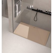 Onlybath - Receveur de douche Resine river Moka (grille coloure) - 90x90 cm - Grille + Valve offerte