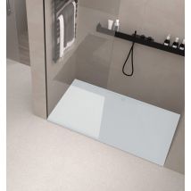 Onlybath - Receveur de douche Resine river Gris (grille coloure) - 90x160 cm - Grille + Valve offerte