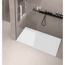 Onlybath - Receveur de douche Resine river Blanc (grille coloure) - 90x130 cm - Grille + Valve offerte