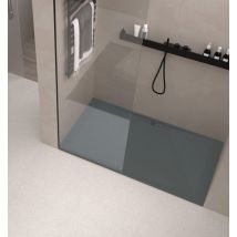 Onlybath - Receveur de douche Resine river Anthracite (grille coloure) - 70x190 cm - Grille + Valve offerte