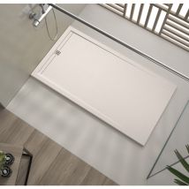 Onlybath - Receveur de douche Resine shore Creme (grille coloure)- 80x210 cm - Grille + Valve offerte