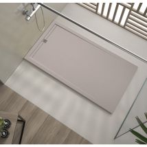 Onlybath - Receveur de douche Resine shore Sable (grille coloure)- 80x80 cm - Grille + Valve offerte