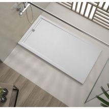 Onlybath - Receveur de douche Resine shore Gris (grille coloure)- 80x210 cm - Grille + Valve offerte