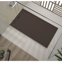 Onlybath - Receveur de douche Resine shore Chocolat (grille coloure)- 90x110 cm - Grille + Valve offerte