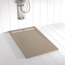 Shower Online - Piatto doccia in Resina flow Moka antiscivolo - 70x200 cm - Griglia + Valvola gratis