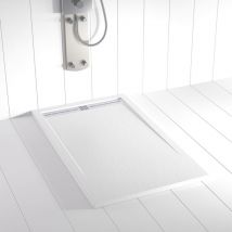 Shower Online - Piatto doccia in Resina flow Sabbia antiscivolo - 80x110 cm - Griglia + Valvola gratis
