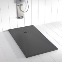 Receveur de douche Resine PLES Anthracite (grille coloure) - 80x110 cm - Grille + Valve OFFERTE