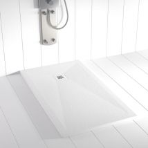 Shower Online - Piatto doccia in Resina ples Bianco antiscivolo (grille coloure) - 80x140 cm - Griglia + Valvola gratis