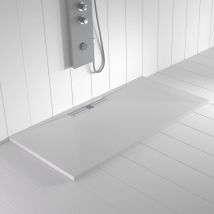 Shower Online - Piatto doccia in Resina wide Bianco antiscivolo - 80x90 cm - Griglia + Valvola gratis