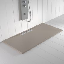 Shower Online - Receveur de douche Resine wide Sable - 80x110 cm - Grille + Valve offerte