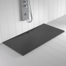 Shower Online - Receveur de douche Resine wide Anthracite (grille coloure) - 80x110 cm - Grille + Valve offerte