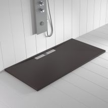 Shower Online - Receveur de douche Resine wide Chocolat - 90x130 cm - Grille + Valve offerte