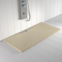Shower Online - Receveur de douche Resine wide Creme - 90x90 cm - Grille + Valve offerte