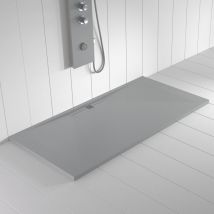 Shower Online - Receveur de douche Resine wide Gris (grille coloure) - 80x90 cm - Grille + Valve offerte