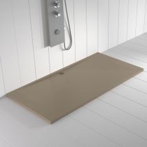 Receveur de douche Resine wide Moka (grille coloure) - 80x210 cm - Grille + Valve offerte