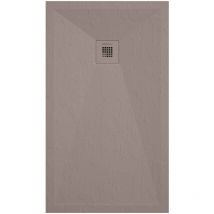 Kroos - Receveur de douche sable ardoise Stone Plus, grille de couleur - 150 x 100 cm