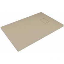 Giorgy - Receveur de douche smc en fibre de verre effet pierre avec bonde inclus h. 2,6 cm 80 x 100 Taupe