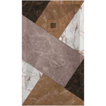 Kroos - Receveur de douche 02 Couleur MosaÏque, finition Lisse Stone 3D, grille de couleur - 100 x 90 cm