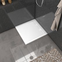 Aurlane - Piatto Doccia in Acrilico Bianco 80x80x4 cm + Griglie Lineari Cromato e Bianco Opaco