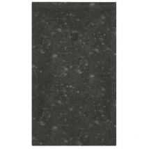 Receveur nola 3 - 90x160x3cm - Résine - Terazzo noir - Bonde