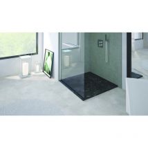 Receveur nola 3 - 80x80x3cm - Résine - Terazzo noir - Bonde