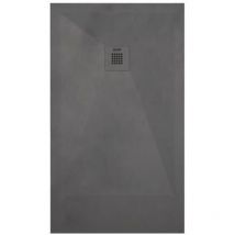 Ondee - Receveur nola 3 - 80x140x3cm - Résine - Anthracite - Bonde - Découpable