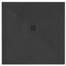 Ondee - Receveur nola 3 - 80x80x3cm - Résine - Noir - Bonde - Découpable