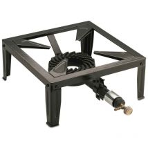 Réchaud à gaz 7.5KW Acier émaillé Bruleur fonte Réchaud Traiteur 4 pieds Cuissons extérieures