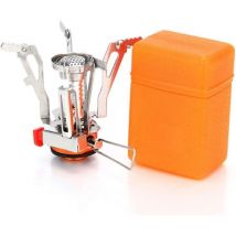 Réchaud de camping portable de style sac à dos avec allumage piézoélectrique, support stable, réchaud de camping coupe-vent, adapté au camping en