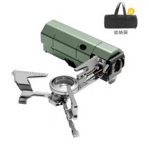 Réchaud de camping, réchaud à gaz de camping pliable, réchaud à gaz d'extérieur portable avec allumage piézoélectrique, avec pare-brise pliable en