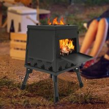 Senderpick - Réchaud de tente à bois, réchaud de tente pour 3-5 personnes, réchaud de tente sur pied pour l'extérieur, noir, 22 x 22 x 19 cm,