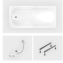 Rechteckige Badewanne - 140 X 70 Cm - Ohne Verkleidung - Mit Füßen - Chromablauf - Bona