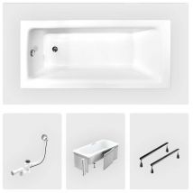 Rechteckige Badewanne - 160 X 75 Cm - Mit Verkleidung - Füße - Chromablauf - Talia