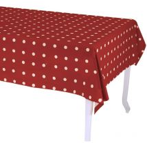 Rechteckige burgunderrote Pop-Tupfen-Tischdecke cm140x240