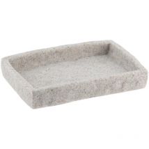 Rechteckige polyresin-seifenschale mit steineffekt - grau - Tendance
