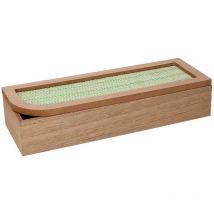 Rechteckige braune Teekiste aus Holz cm29x10h6