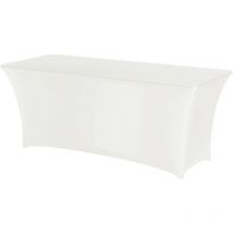 Hendi - Rechteckige Tischdecke ohne Bügeln 183x760cm Jerseystoff weiß 814420