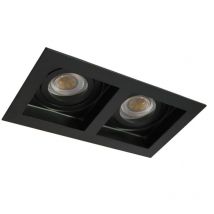 Rechteckiger Akrah Einbauring zwei Lichter schwarz 18x10cm